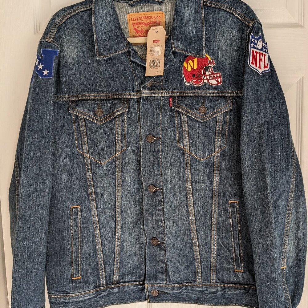 Levi's Washington Commanders Redskins Denim Jacket Men's L NWT Embroidered
